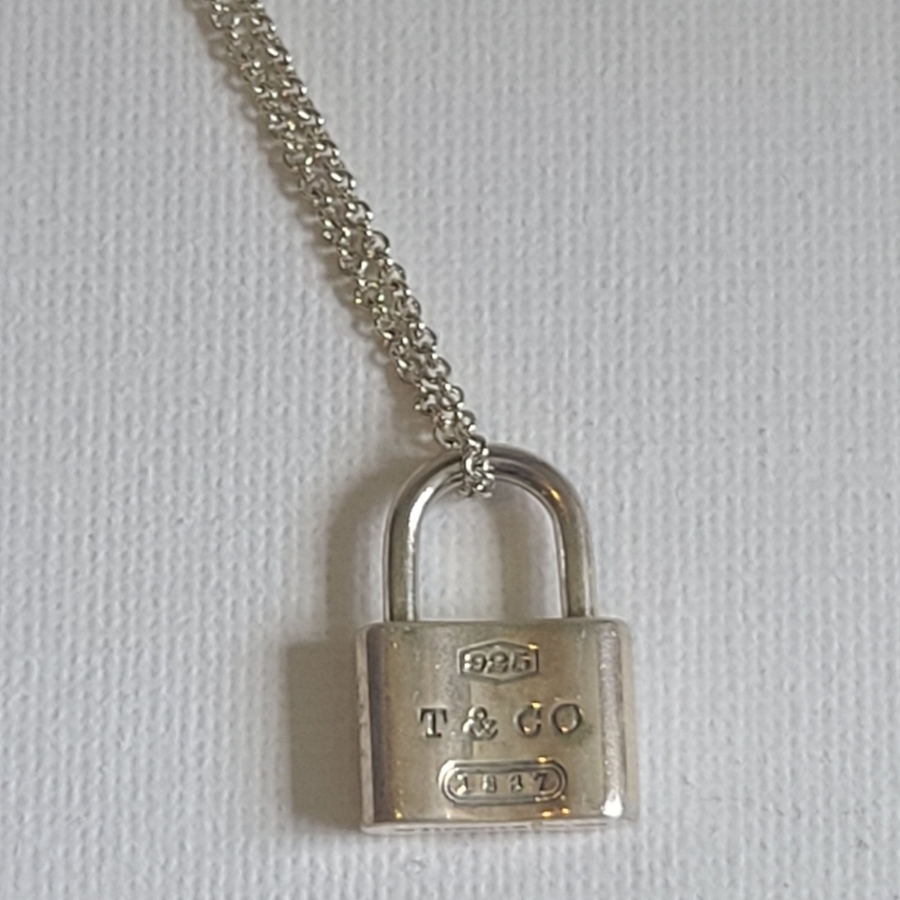 T&CO Silver Padlock Necklace